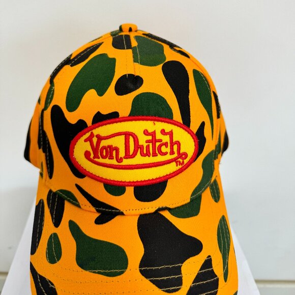 Von Dutch Orange Camo Trucker Hat - Picture 3 of 5